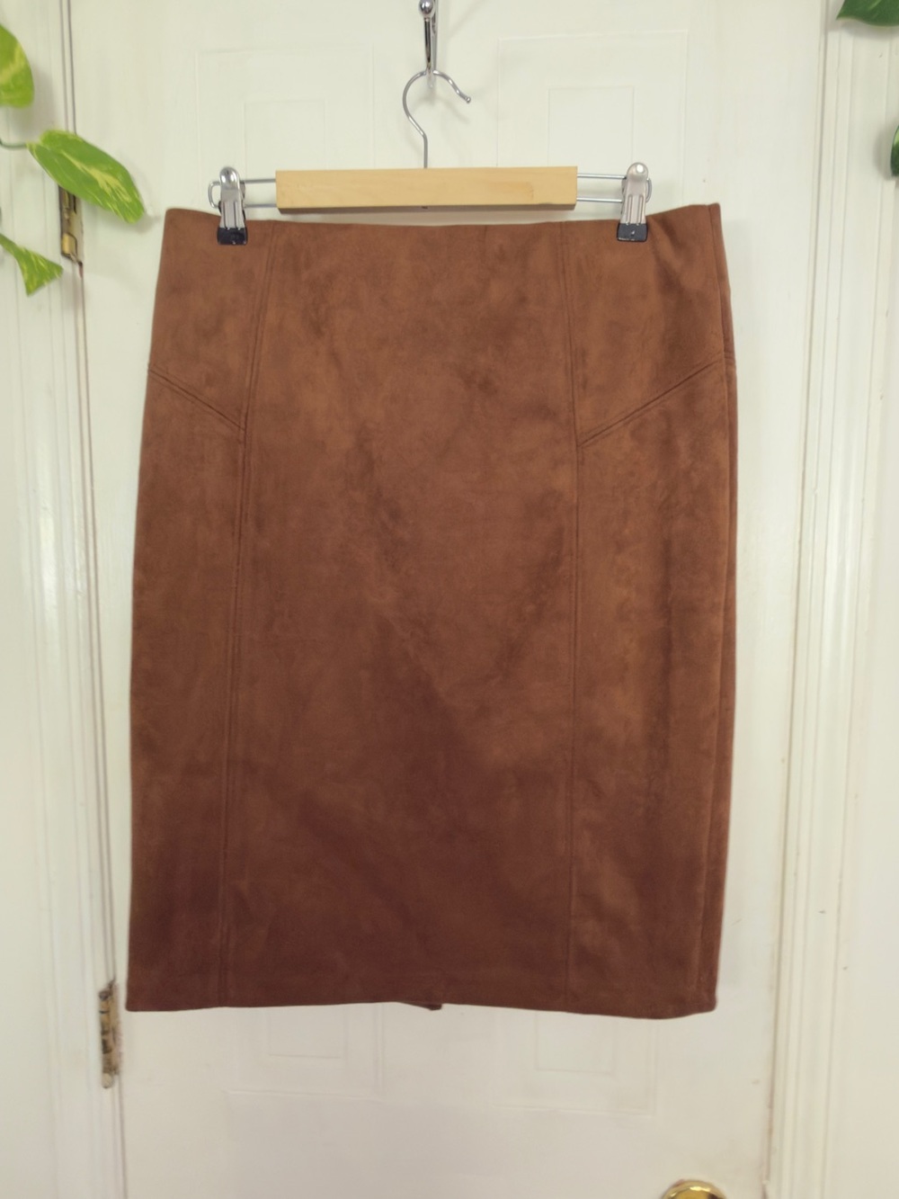 Marc New York Chestnut Brown Suede Pencil Skirt